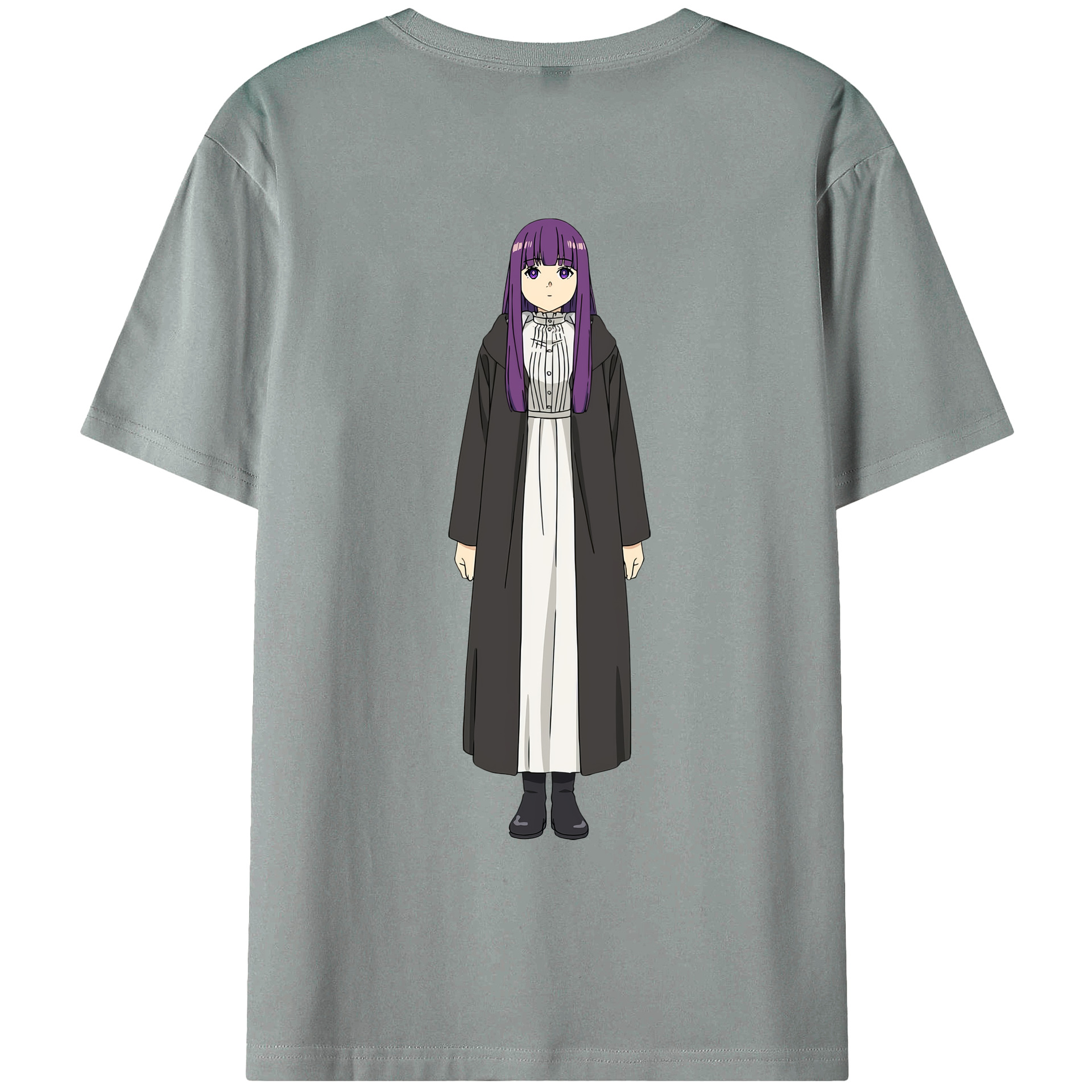 （画像用） 葬送のフリーレン Frieren 綿100％ メンズ半袖Tシャツ（バックプリント） 通気性